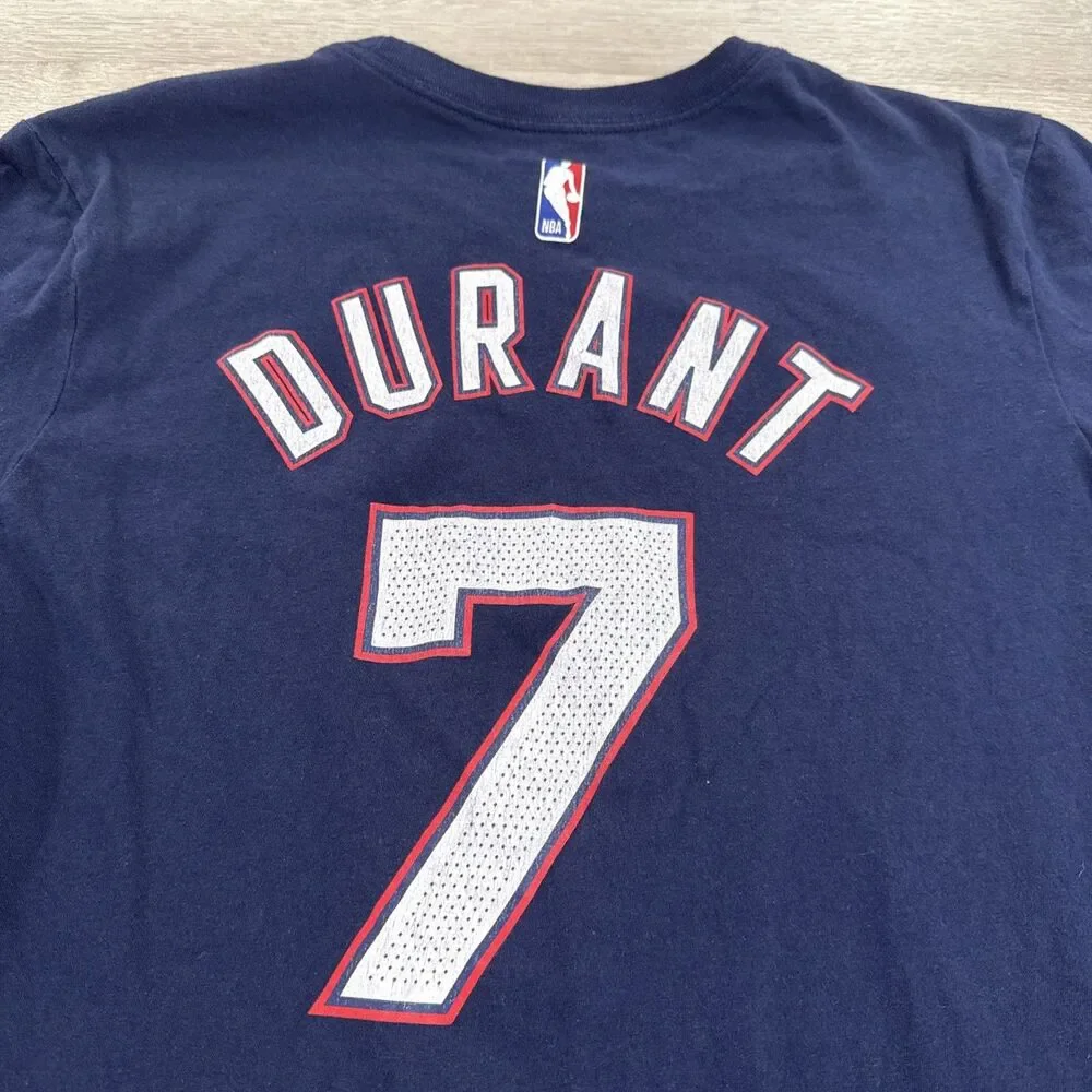 Kevin Durant Shirt Brooklyn Nets Nike Men's Blue Medium NBA #7 100% Cotton Tee